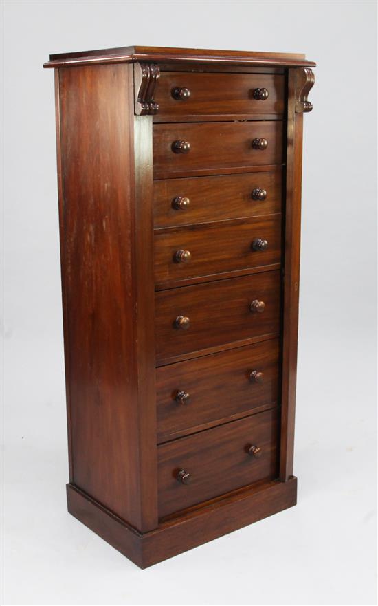 A Victorian mahogany Wellington chest, W.1ft 11in.